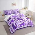 thumbnail image 2 of Homewish Cute Cat Animal 7pcs Queen Bedding,Purple Flowers Plants Bedding Comforter Set Queen,Reversible, 2 of 8