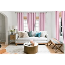 Pink 1-Piece Adam Solid Blackout Grommet-Top Window Curtain Panel 37" W X 63" L