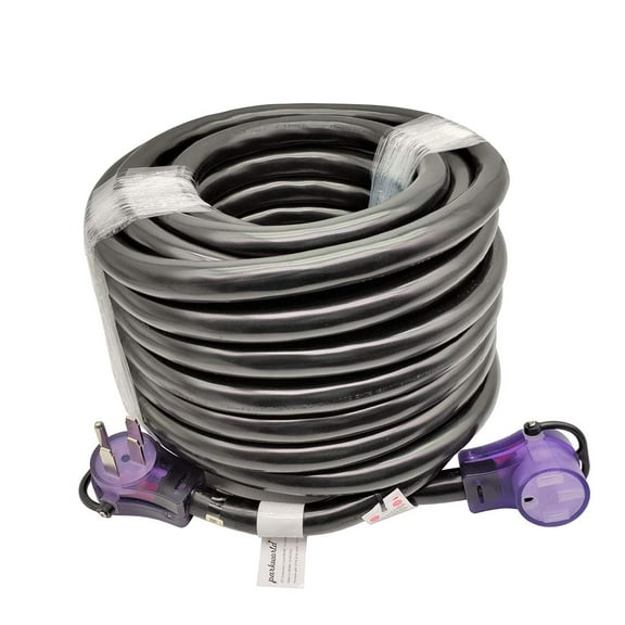 Parkworld 886177 RV 50A Extension Cord, NEMA 14-50 Extension Cord, 14-50P to 14-50R, Plug and Receptacle with Lighted (75FT)