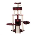 thumbnail image 7 of Multi-Level Cat Tree Tower with Sisal Scratching Posts, Cozy Condo, Multiple Platforms and Hanging Toys, Beige, 57" Height, 7 of 7