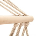 thumbnail image 6 of Patio Hammock Hanging Rope Swing Beige Chair with Tassel, Hanging Swing Seat for Home Bedroom and Outdoor Yard Garden, 6 of 9