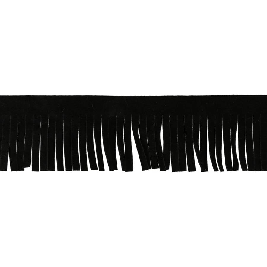 Faux Suede Fringe Trim 2" x 10yd Black