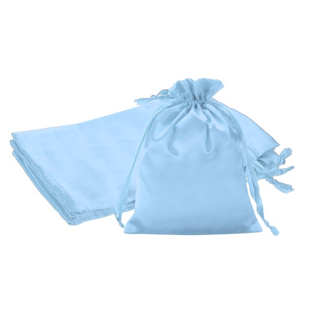 Uxcell Satin Drawstring Gift Bags for Jewelry, Candy, and Party Favors Sky Blue 6 x 8 Inch