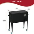 thumbnail image 4 of FDW 80 Quart Outdoor Cooler Cart Rolling Ice Cooler Ice Chest with Wheels Side Handles Bottle Opener Cap Catcher Portable Drink Cooler for Parties Poolside Patio BBQ Beach, Black, 4 of 8