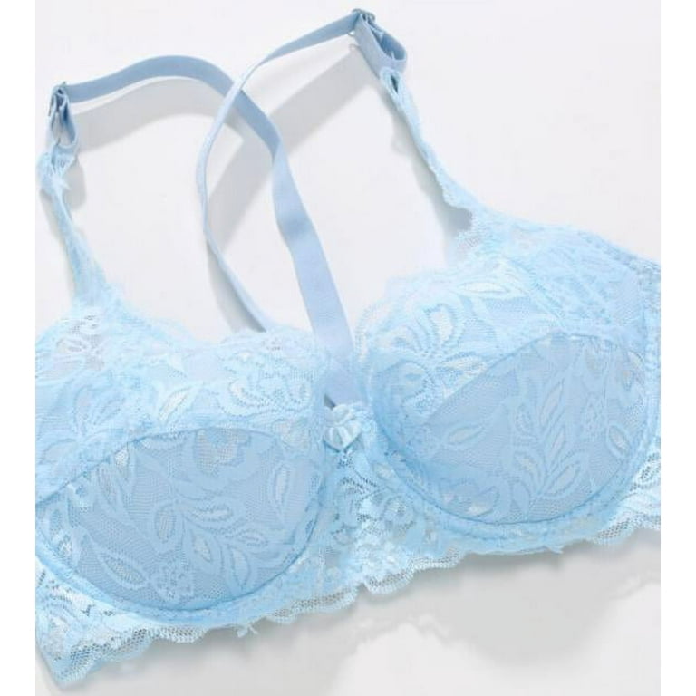 Bali Bra Size 36C Style 3473 Blue Underwire Lightly Padded Pushup Preowned  36 C