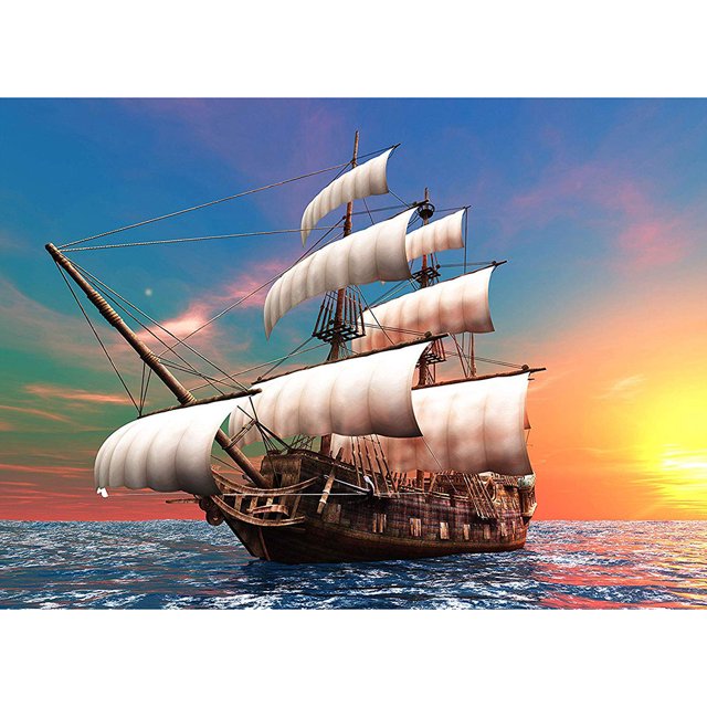 Taladro diamante pintura (DE0910) 5D DIY velero completo punto de cruz bordado artesanal 50x70cm FLhrweasw Nuevo