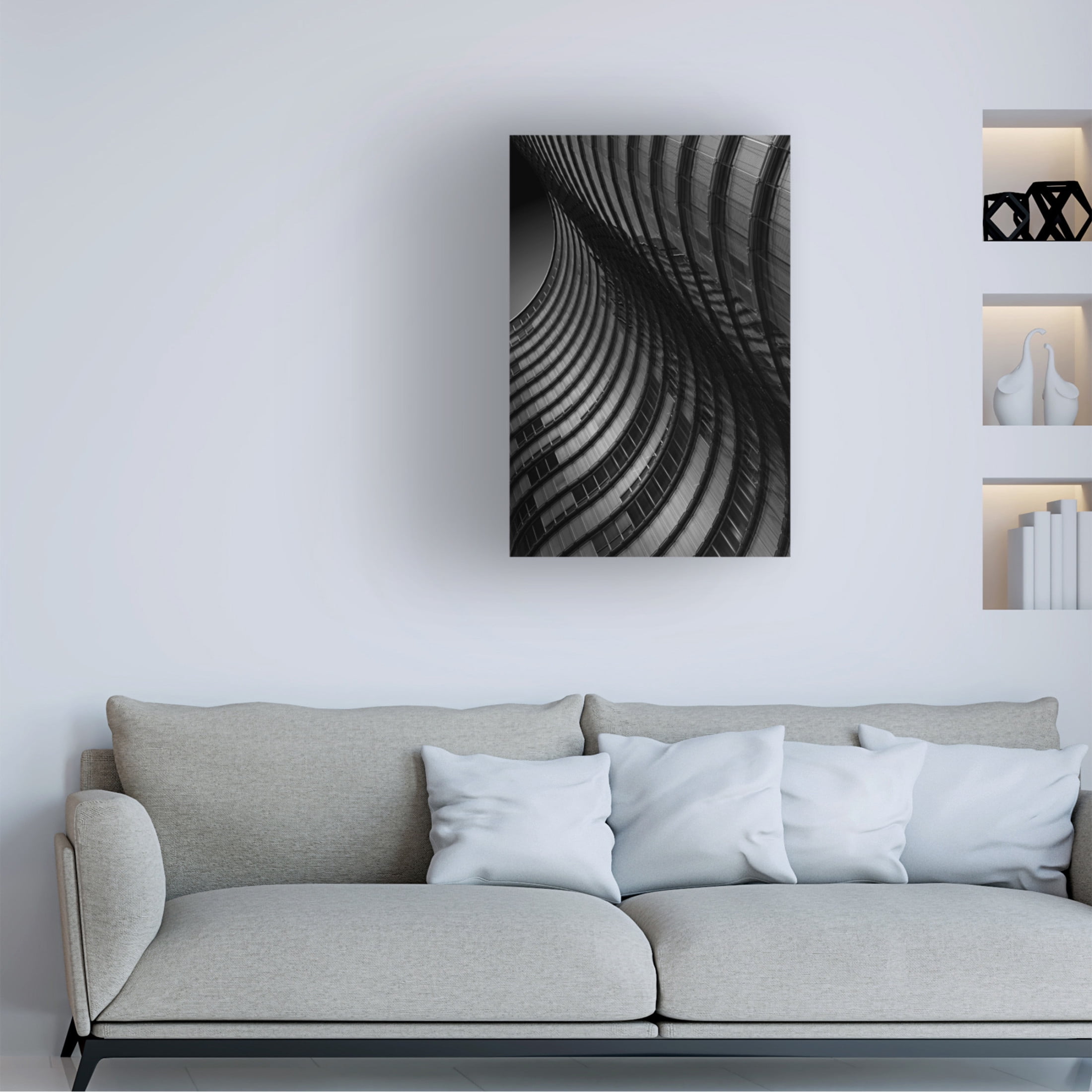 Canvas Wall Art - Greetje Van Son 'Dark Waves' Wall Art for Living Room, Bedroom, or Office Décor by Trademark Fine Art - 30 x 47 Inches
