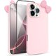 thumbnail image 1 of wonima11 Cute Case for iPhone 13 6.1'' with HD Screen Protector, Pink Glitter Rhinestone Bow Phone Cases, Soft Silicone Shockproof Protective Phone Cover for Women Girls & Girls Kids, 1 of 1