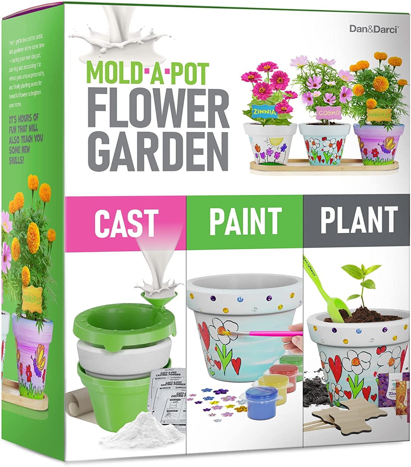 Cast, Paint & Plant Kit for Kids & Teens - Birthday Gift Ideas for Girls & Boys Age 8-14 Year Old Tween Girl Christmas - STEM Teenage Crafts Gifts Kits, Fun DIY Art Teen Projects - Casting & Gardening