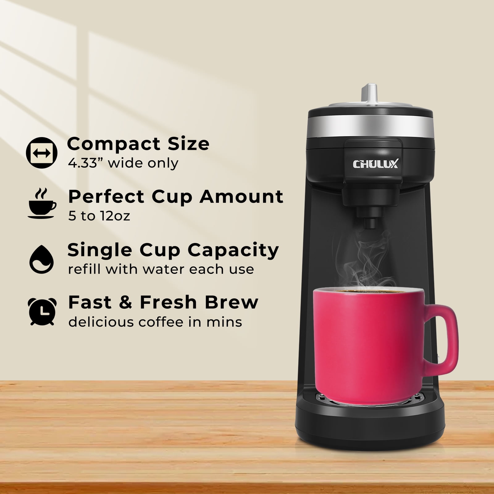 Chulux single serve coffee maker discount