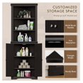 thumbnail image 5 of Corner Cabinet, Freestanding Corner Shelf with 2 Doors and 3 Shelves, Bathroom Corner Storage Cabinet for Bathroom, Living Room, Bedroom or Kitchen (Espresso), 5 of 7