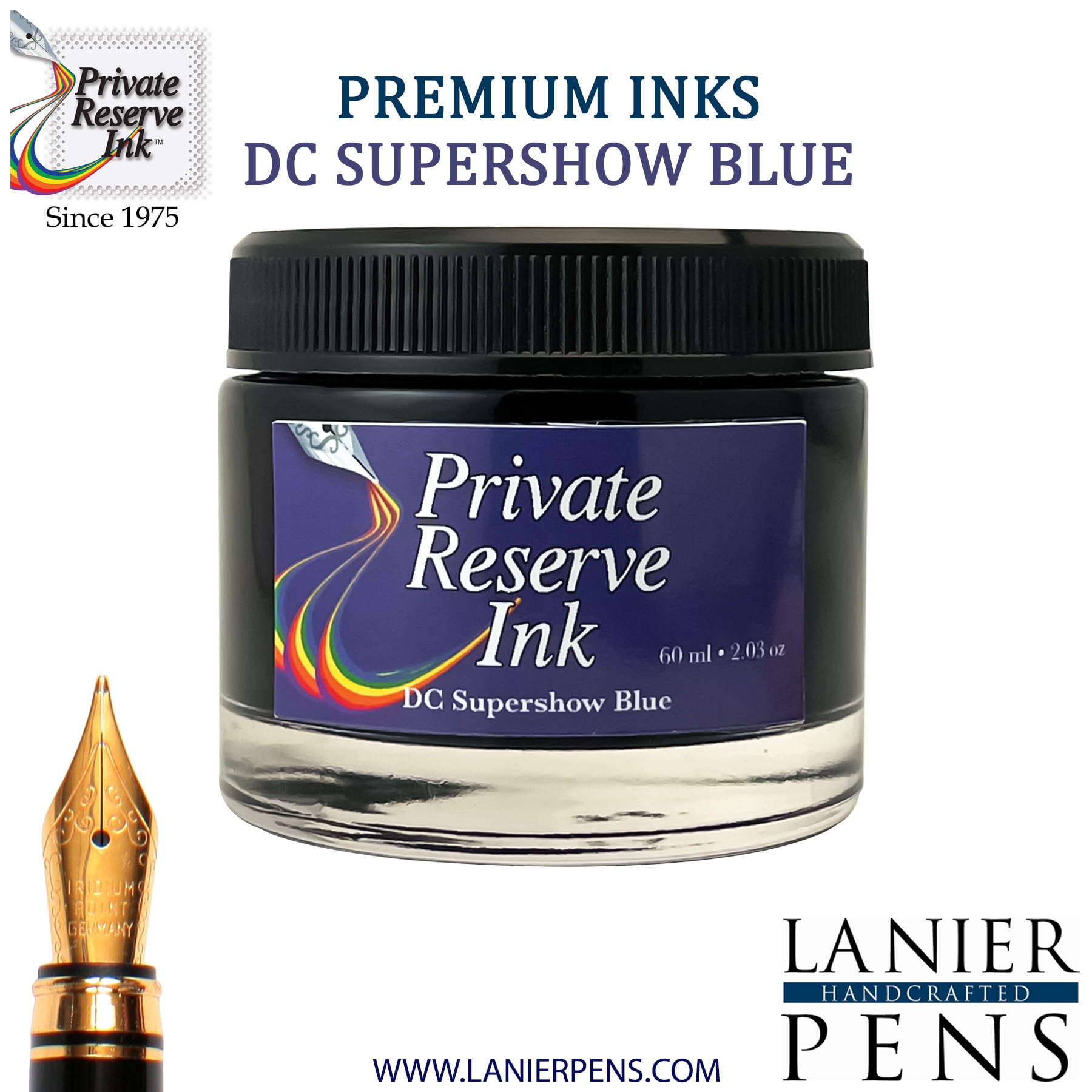 Private Reserve Ink, 60ml Ink Bottle - DC Supershow Blue (PR17034)
