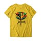 thumbnail image 4 of Tops de Manga Corta para las Mujeres de Ajuste Suelto, Día de la Independencia Negro Impreso, Cuello Redondo Suelto Superior, 4 of 4