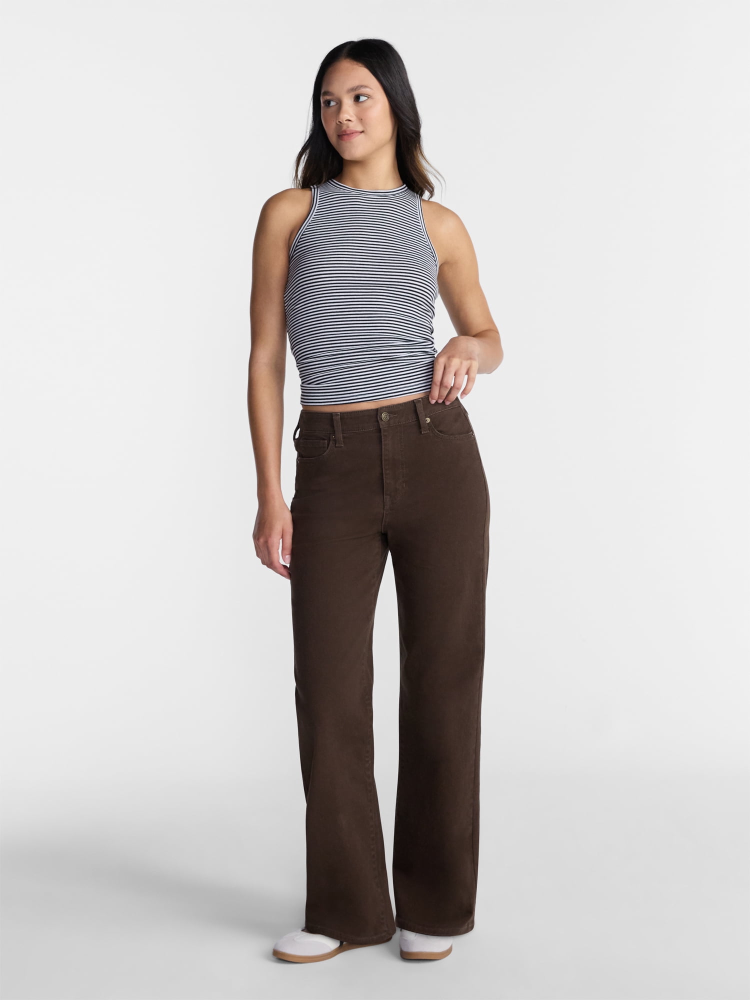 No Boundaries High Rise Baggy Wide Leg Jeans, 30'' Inseam, Women's and Women's Plus, Sizes XXS-4X