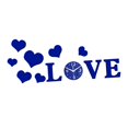 thumbnail image 2 of Reloj de pared con forma de corazón de amor, adhesivo decorativo para pared, arte creativo y silencioso para el hogar. Azul, 2 of 9
