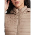 thumbnail image 5 of INSPIRE CHIC Women's Quilted Puffer Coat with Detachable Hood Mid Length Slim Fit Small Beige, 5 of 6