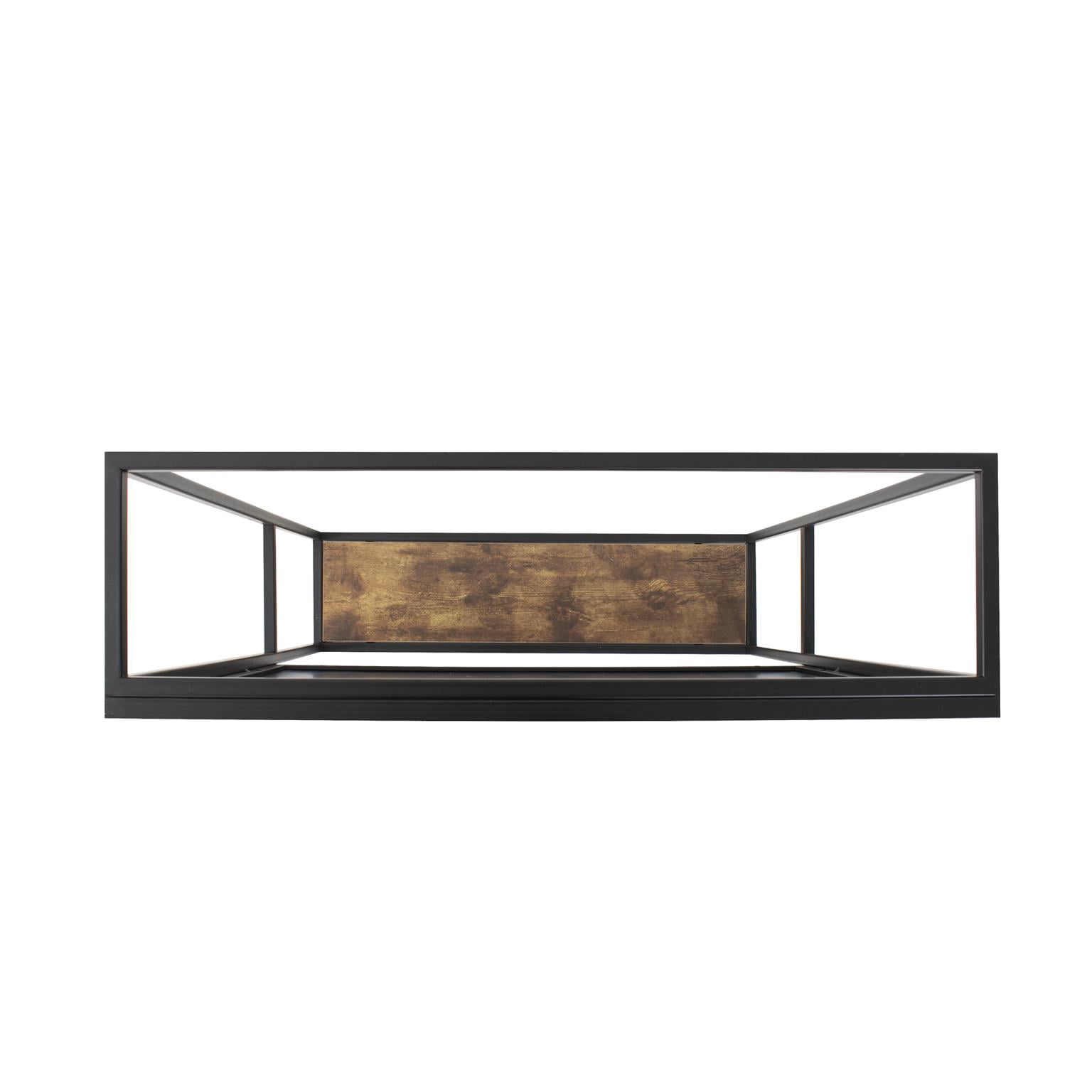 Tyler Dillon Matte Black Industrial Wall Mirror with Bottom Shelf 31.5"H