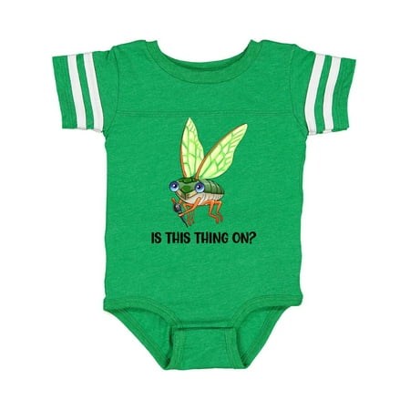 

Inktastic Is This Thing On Cute Cicada with Microphone Gift Baby Boy or Baby Girl Bodysuit