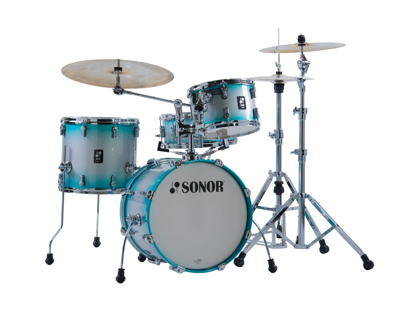Sonor AQ2 Bop 4Piece Maple Shell Pack w/ 18" Bass Drum Aqua Silver