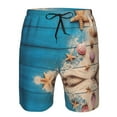 thumbnail image 4 of Disketp Men'S Swim Trunks Hawaiian Breathable Surf Beach Swimsuits Mesh Lining Beach Shorts With Pockets-Shells And Starfish, 4 of 9