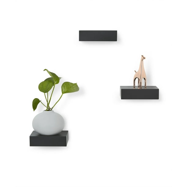 Umbra Showcase Small Floating Shelves (Set of 3), Black