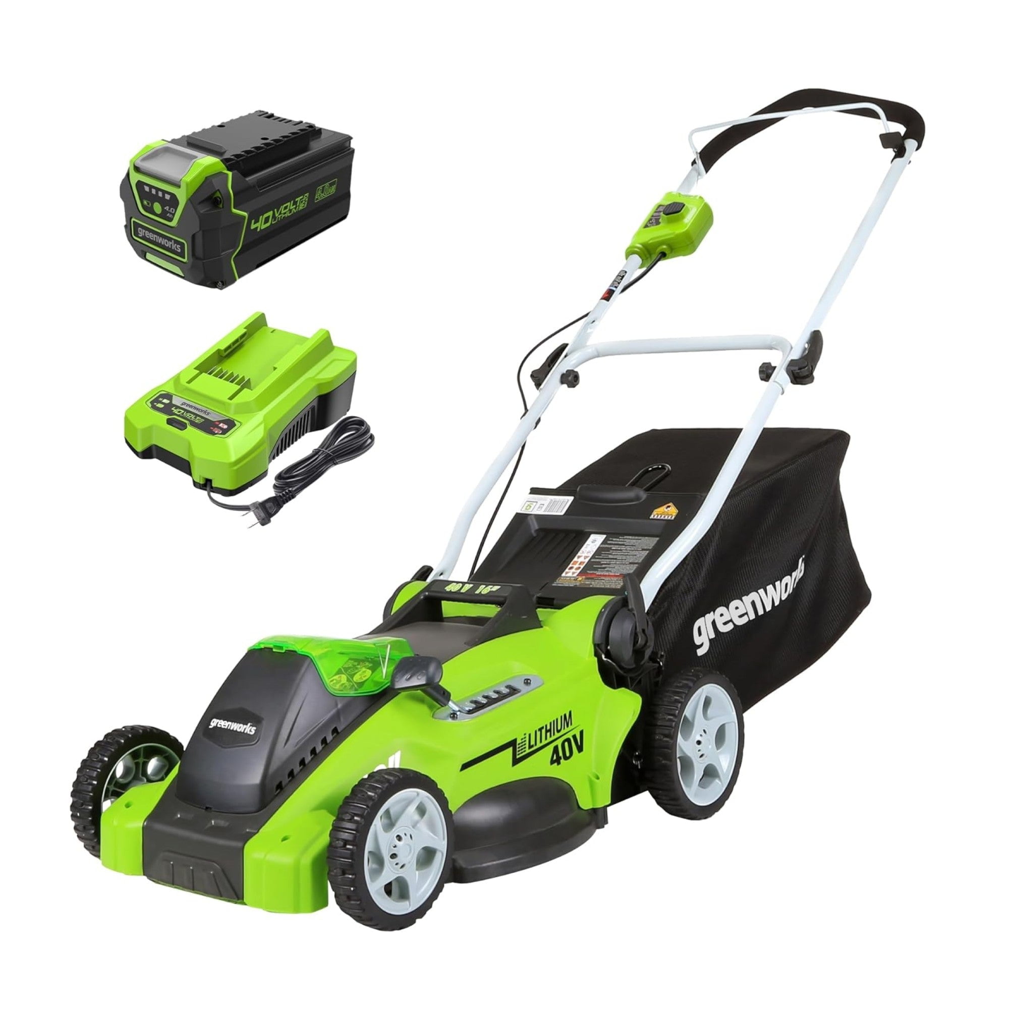 Open Box Greenworks 40V 16" Cordless Battery Push Lawn Mower with 4.0Ah Battery & Charger