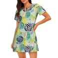 thumbnail image 1 of Easygdp Shell Clam Camisón de manga corta para mujer, informal, estampado, 1 of 6