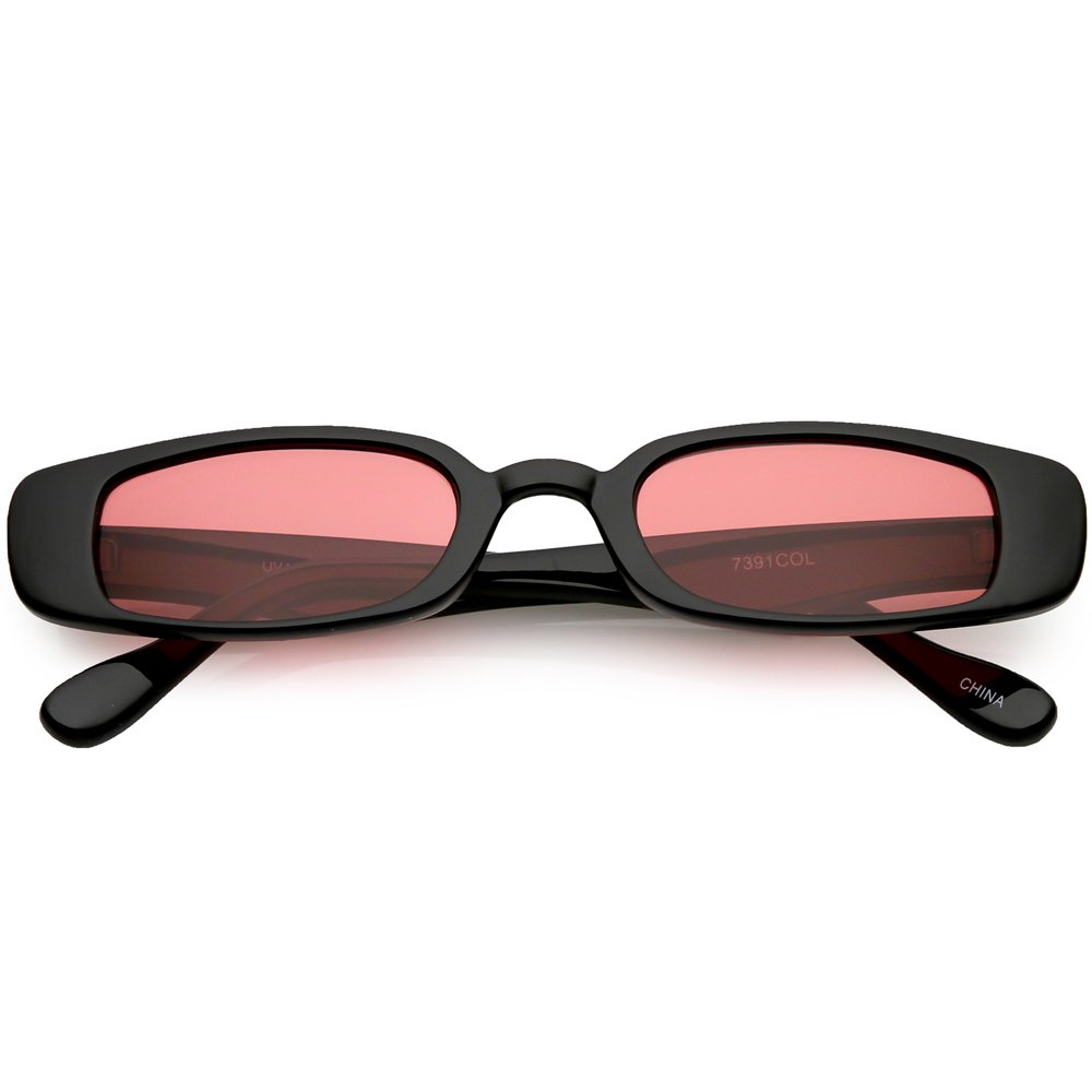 sunglass.la Extreme Thin Small Lens Rectangle Sunglasses Color Tinted