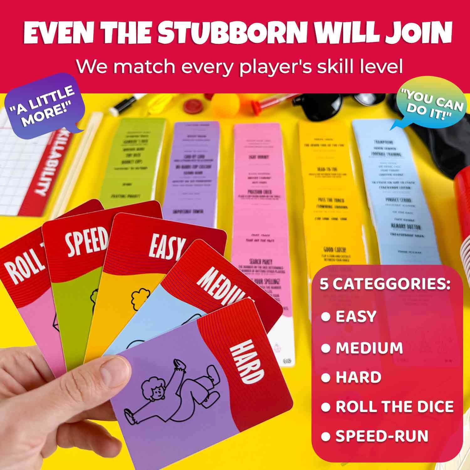 QUOKKA Family Game for Kids and Adults - 250 Unique Cards with Fun and Challenge Tasks - Perfect Game for Party