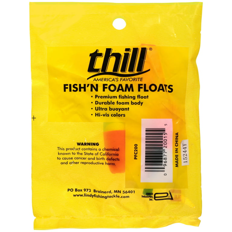 Thill Fish’n Foam Floats Cigar Slip-Peg 2 Fishing Float Red White