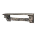 thumbnail image 1 of Benzara - Hanging shelf - 4 hooks - wood - distressed black, 1 of 5