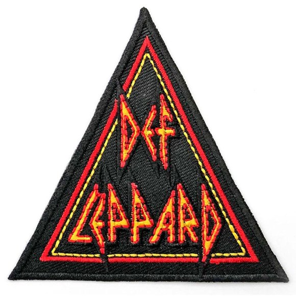 Def Leppard Écusson Triangulaire à Repasser avec Logo