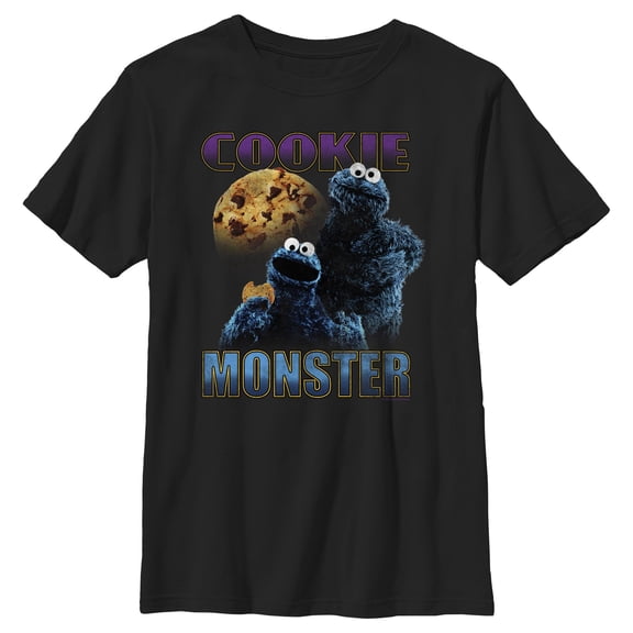 Boy's Sesame Street Cookie Monster Retro Portrait Graphic T-Shirt