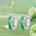 thumbnail image 3 of Coachuhhar Green CZ Hoop Earrings, 925 Sterling Silver, Includes Gift Box and Cloth, 3 of 7