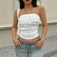 thumbnail image 4 of mfyjkho Camisetas Sin Mangas Para Mujer, Top De Verano Para Mujer Con Diseño De Lunares, Espalda Descubierta, Con Flores Y Capullos, Sin Tirantes Y Patchwork Vestidos Maxi Para Mujer S, 4 of 9