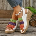 thumbnail image 6 of Viluyesy Womens Wedge Sandals, Wide Width Mid Heels Open Toe Summer Slingback Shoes White, 6 of 8