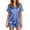 Blue, variant on Satin Pajamas Set for Women Short Sleeve Sleepwear Soft Button Down Pjs 2 Piece Casual Shorts Summer Set