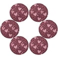 thumbnail image 2 of GZHJMY Valentine's Day Love Heart Round Placemasts Set of 6, Non-Slip Heat Resistant Place Mats Washable Kitchen Dining Table Mats, 15.4", 2 of 5