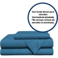 thumbnail image 2 of Juego de Funda Duvet, Bluelander, para Edredón Matrimonial, Diseño Liso, Azul, 2 of 6
