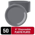thumbnail image 6 of Exquisite Silver 9" Heavy Duty 350 GSM Disposable Plastic Party Plates - 50 Count, 6 of 9