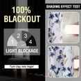 thumbnail image 6 of H.VERSAILTEX 100% Blackout Curtains Cattleya Floral Printed Drapes Leah Floral Thermal Bedroom Curtains for Living room with Black Liner 2 Panels,52" x 96",Navy/Taupe, 6 of 6