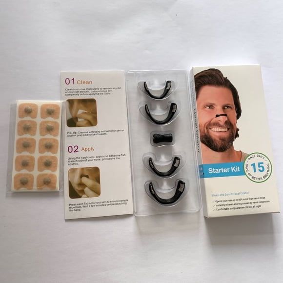 Black Square Magnetic Nose Clips (15 Pairs) Cross-Border Magnetic Nasal Breathing Expander Anti-Snoring Device Wholesale Anti-Snoring Intake Magnetic Ventilation Nasal Patches Miracle Solution