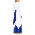 thumbnail image 6 of Aislor Women's Liturgical Worship Praise Dance Costume Long Sleeve Irregular Dress with Wide Leg Pants Blue Dress with Pant XXL, 6 of 7