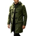 thumbnail image 4 of Ceisia Men's Solid Duffle Coat Hooded Toggle Button Long Wool Blend Overcoat With Side Pockets For Outdoor Wear Gift, 4 of 5