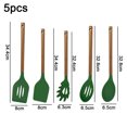 thumbnail image 2 of Utensilios de cocina de silicona con mango de madera de 5 piezas - mango de madera de acacia, 2 of 5