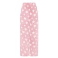 thumbnail image 7 of Lenpel Women's Pajama Pants Fuzzy Fleece High Waisted Wide Leg Graphic Sleep Lounge Pants Soft Comfy Pj Bottoms, 7 of 7