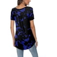 thumbnail image 3 of PPYOUNG Women's Summer Casual Short Sleeve Tunic Tops Fit Pleated Blouse Shirts, 3 of 4