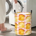 thumbnail image 5 of Fuzoiu Tasty Toasts Print Circular Hamper,Laundry Basket with Handle,Collapsible Laundry,Dirty Clothes Storage Basket,for Bedroom Bathroom Dorm Living Room-Small, 5 of 6