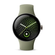 Google Pixel Watch 5 (41mm) Wi-Fi - Android Smartwatch with Domed Display, Comprehensive Health and Fitness Tracking, and Help from Gemini - Satin Pyrite Aluminum Case / Olive Active Band (2nd gen)