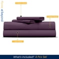 thumbnail image 2 of HNB Store 1000 TC Egyptian Cotton Full XL Bed Sheet Set Include's - 21" inch Deep Fitted Sheet | 1 Flat Sheet | 2 Pillowcases | Plum, 2 of 6